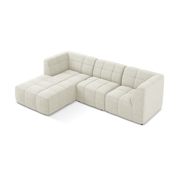 Bézs buklé sarokkanapé (bal oldali-heverő résszel) Aloha – Makamii-image-3