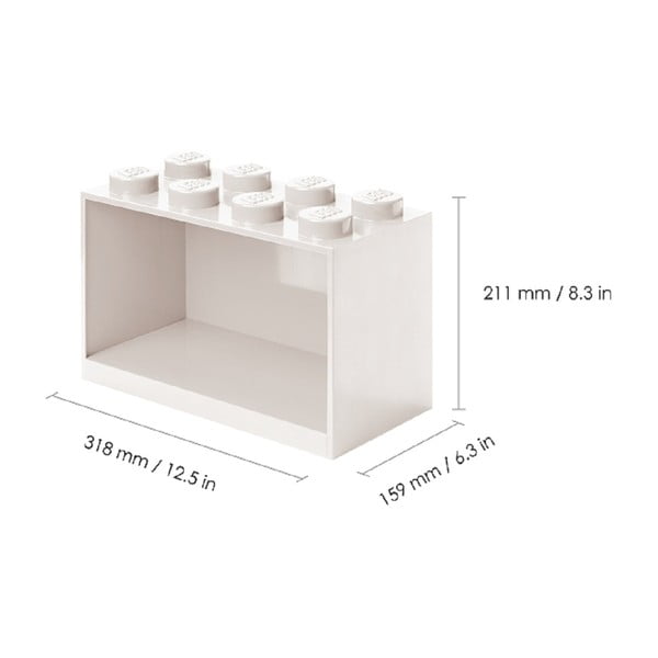Brick 2 db-os gyerek fekete fali polc szett - LEGO®-image-2