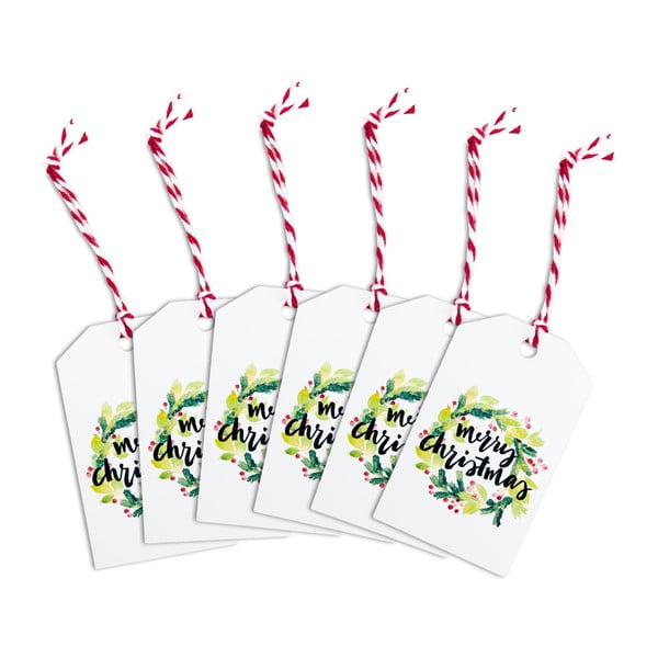 Merry Christmas 6 db-os ajándékkártya szett, 10 x 5,5 cm - Butlers
