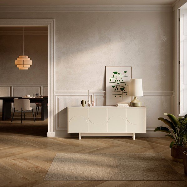 Krémszínű komód 180x75x40 cm Solei – MOME-image-1