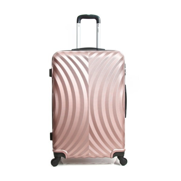 Lagos rózsaszín gurulós bőrönd, 91 l - Hero