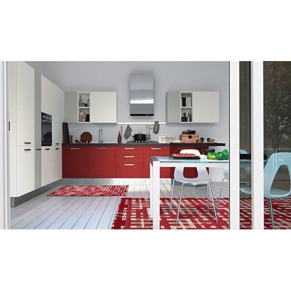 Borvörös mosható futószőnyeg 55x115 cm Dama Rubino – Floorita-image-1
