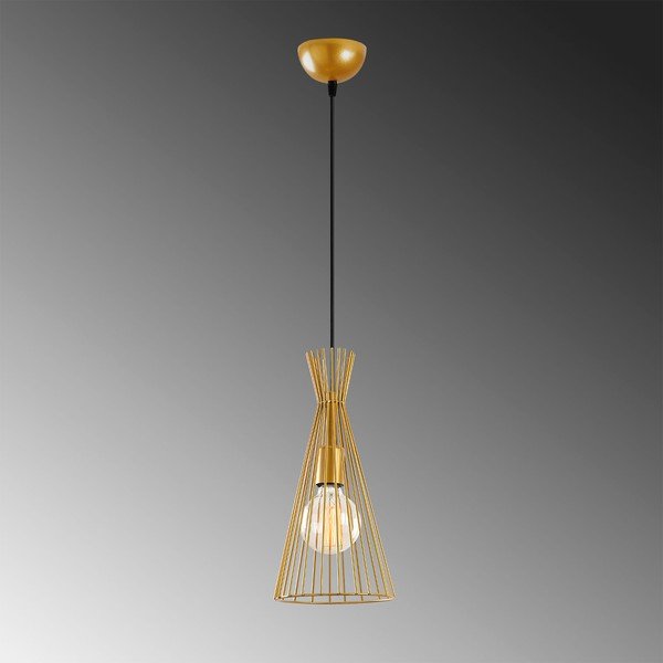 Aranyszínű függőlámpa fém búrával ø 20 cm Mezopotamya – Opviq lights-image-4
