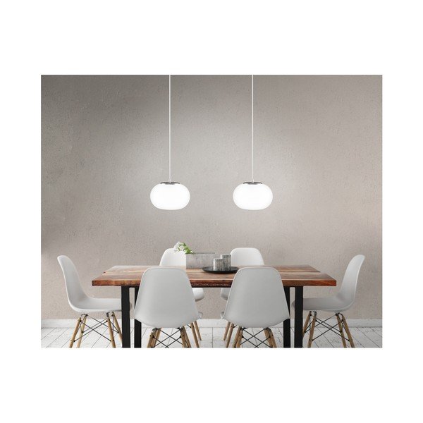 DOSEI kétágú mennyezeti függőlámpa opálüvegből ezüstszínű foglalattal - Sotto Luce-image-3