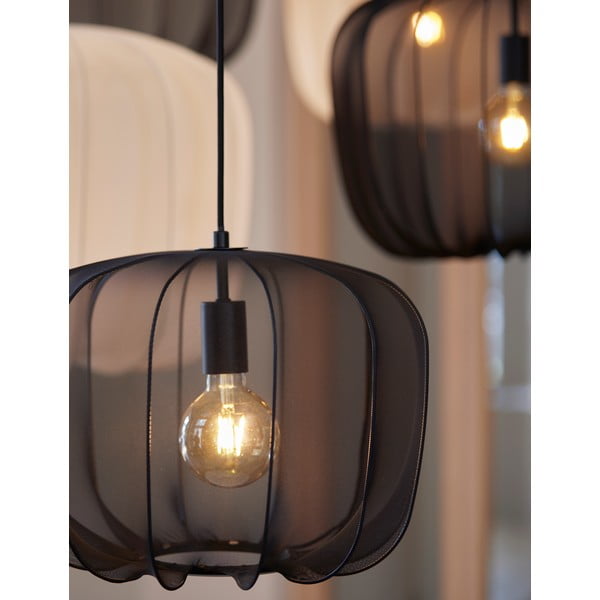 Fekete függőlámpa textil búrával ø 40 cm Plumeria – Light & Living-image-3