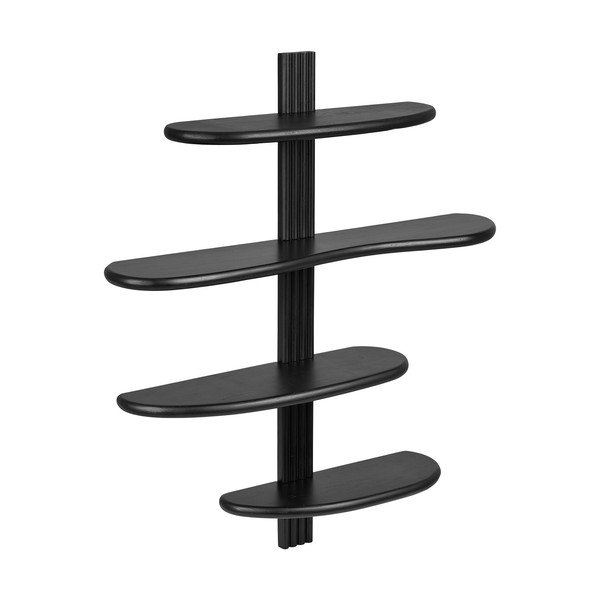 Fekete többszintes tölgyfa fali polc 80 cm Aliano – House Nordic