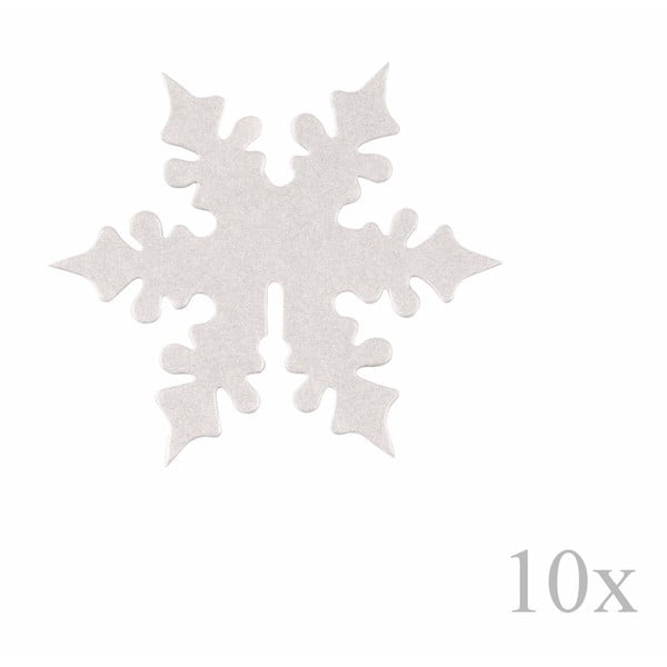 White Snowflake 10 db-os üvegdísz szett - Neviti