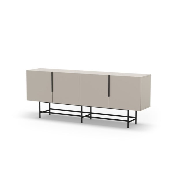 Krémszínű alacsony komód 200x77,5 cm Eldia – Marckeric-image-4