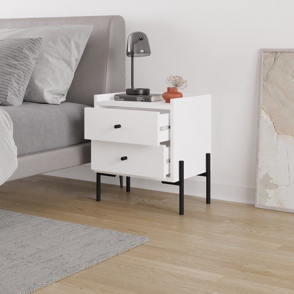 Fehér éjjeliszekrény Mayra – Marckeric-image-1