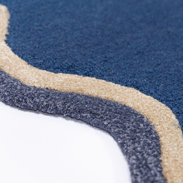 Sötétkék kézi szövésű gyapjúkeverék szőnyeg 160x230 cm Rivo Wool – Flair Rugs-image-4