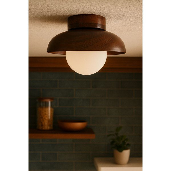 Barna mennyezeti lámpa üveg búrával ø 24 cm Elsa – Opviq lights-image-1