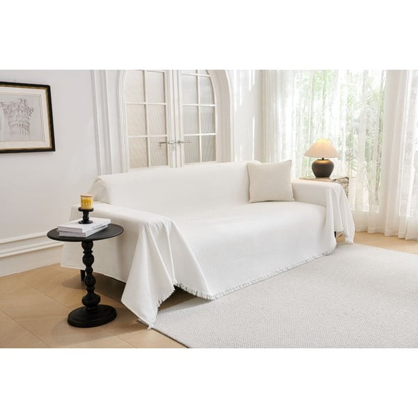 Fehér kétszemélyes kanapé huzat Talo – Filumi-image-1