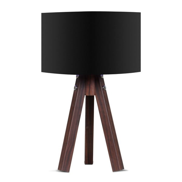 Kahve asztali lámpa fekete lámpaburával - Kate Louise