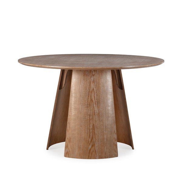 Kerek étkezőasztal tölgyfa dekorral ø 120 cm Zuri – MOME