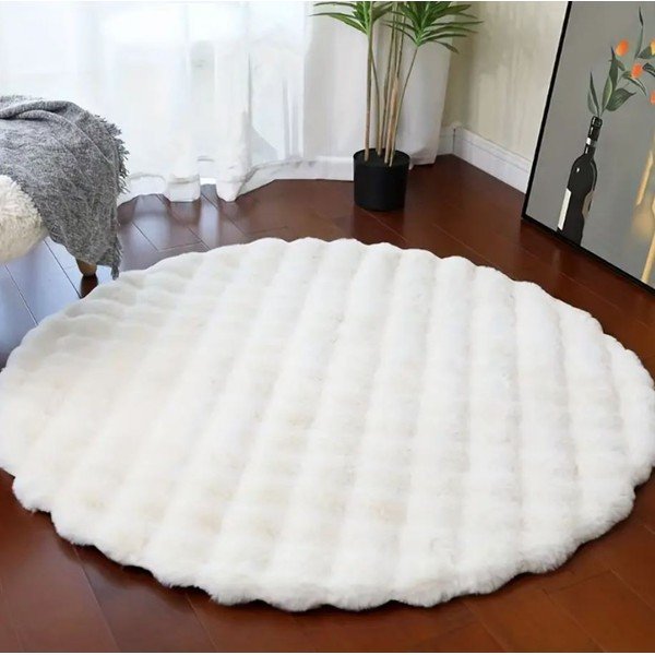 Fehér mosható kerek szőnyeg ø 80 cm Bubble White – Mila Home-image-3