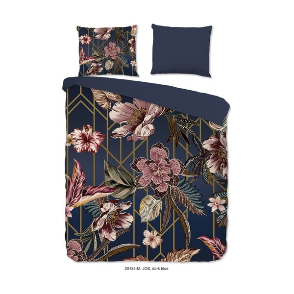 Sötétkék kétszemélyes-hosszabbított mikroszálas ágyneműhuzat 200x220 cm Jos – Good Morning