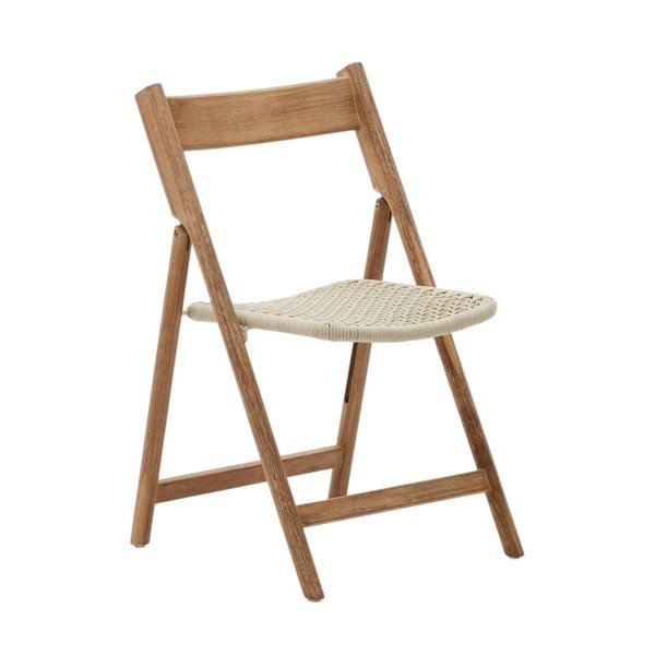 Fehér-natúr színű tömörfa kerti szék Dandara – Kave Home