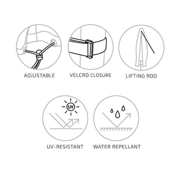 Fekete napernyő huzat ø 35 cm – House Nordic-image-2