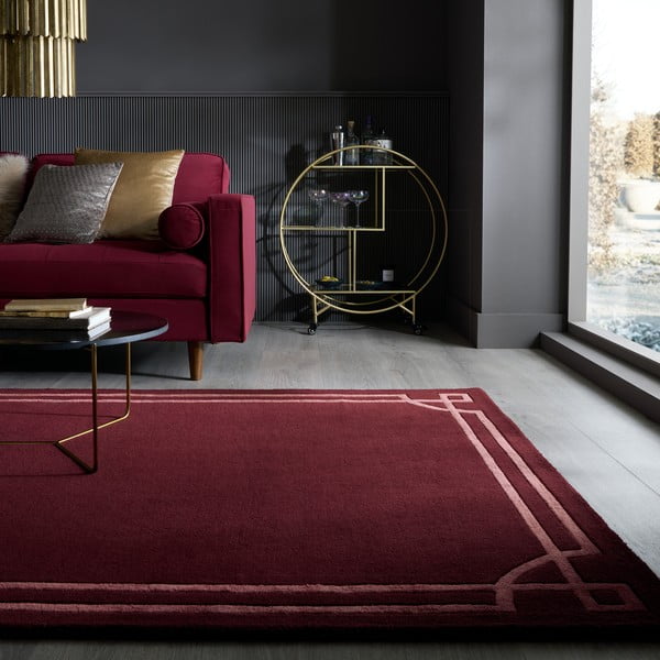 Borvörös kézi szövésű gyapjú szőnyeg 160x230 cm Gatsby – Flair Rugs-image-1