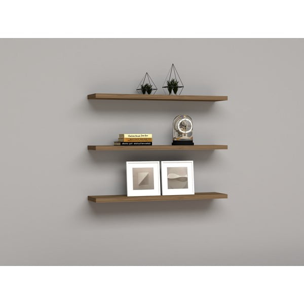 Polc készlet diófa dekorral 3 db-os Boss - Kalune Design-image-1