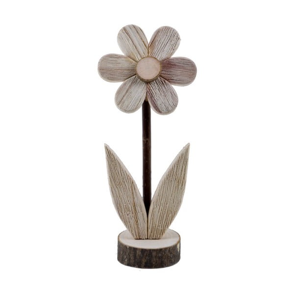Kisméretű, virág formájú dekoráció fából, 8 x 21 cm - Ego Dekor