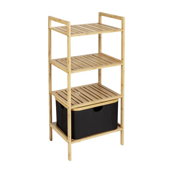 Fekete-natúr színű bambusz fürdőszobai polcos állvány 44x93,5 cm Ecori – Wenko-image-3