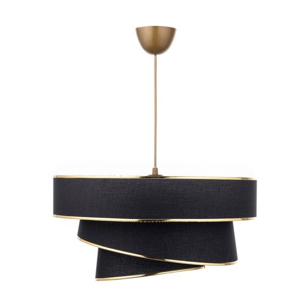 Fekete-aranyszínű függőlámpa textil búrával ø 40 cm Couper – Opviq lights