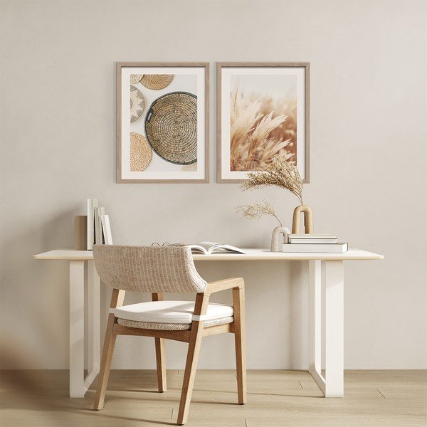 Nyomtatott keretezett kép szett 2 db-os 30x40 cm Full Beige – Styler-image-1