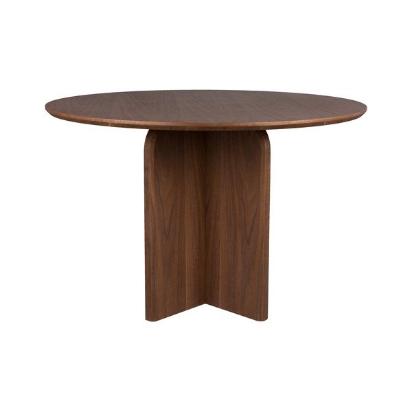 Kerek étkezőasztal diófa dekorral ø 120 cm Laurent – White Label-image-2