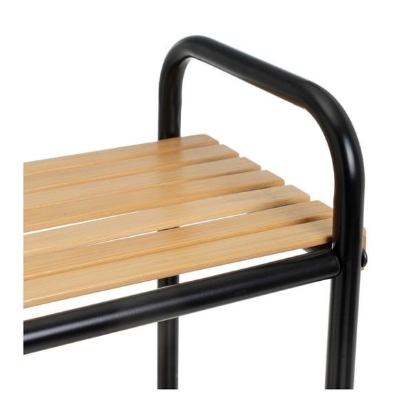 Fekete-natúr színű bambusz polcos állvány 41x77 cm – Casa Selección-image-4