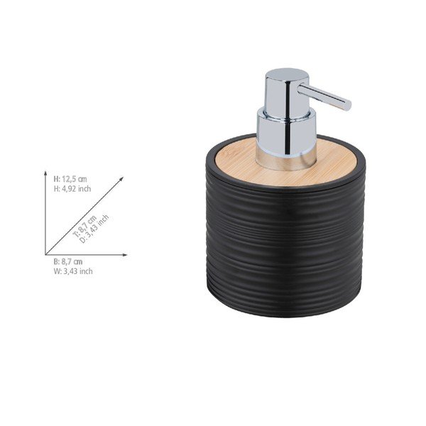 Fekete műanyag szappanadagoló 350 ml Lyon – Allstar-image-2