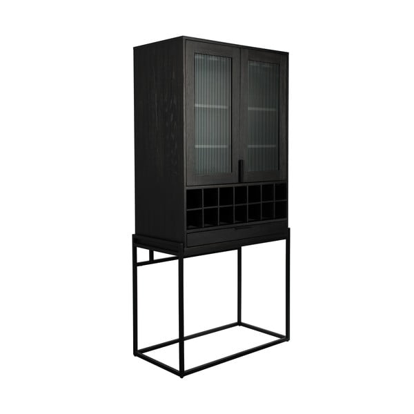 Fekete tölgyfa bortartó szekrény, palackok száma 20, 89x181 cm Travis – Zuiver-image-2