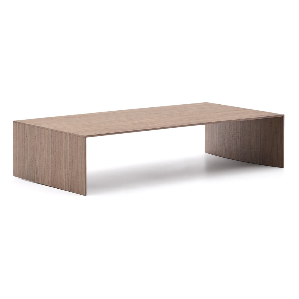 Sötét natúr színű dohányzóasztal diófa dekorral 70x140 cm Litto Kave Home