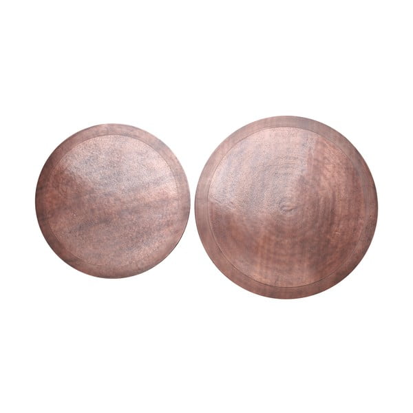 Rézszínű fém kerek dohányzóasztal szett 2 db-os ø 75 cm Talca – Light & Living-image-3