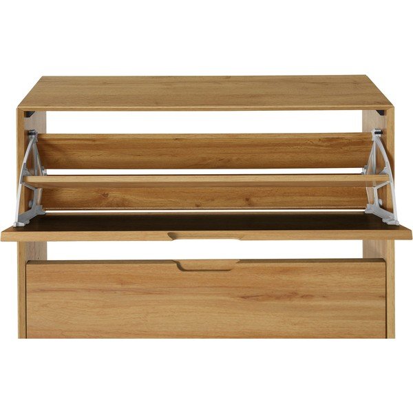 Natúr színű billenő ajtós cipőtartó tölgyfa dekorral Ezra – Støraa-image-3