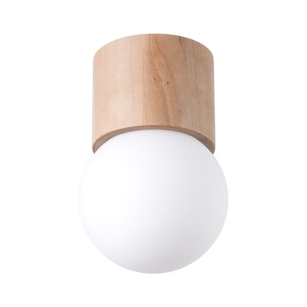 Fehér-natúr színű mennyezeti lámpa üveg búrával ø 12 cm Surtur – Sollux