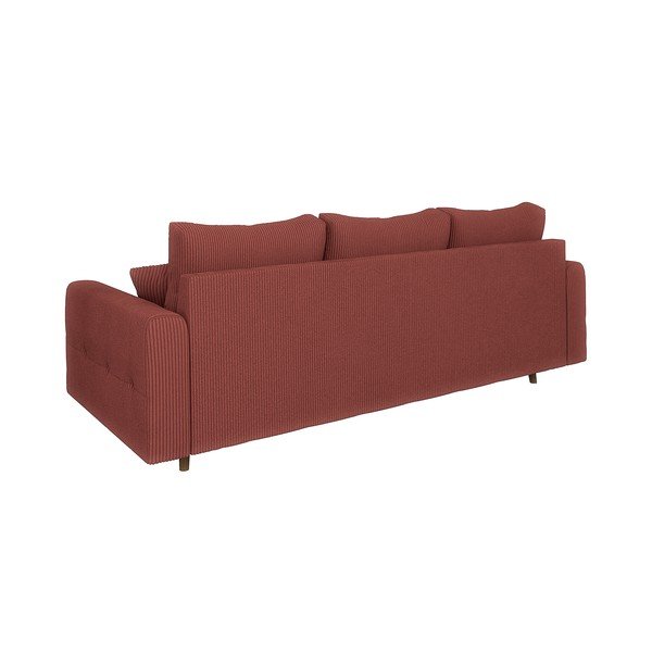 Téglavörös kordbársony kanapé 210 cm Ariella – Ropez-image-2