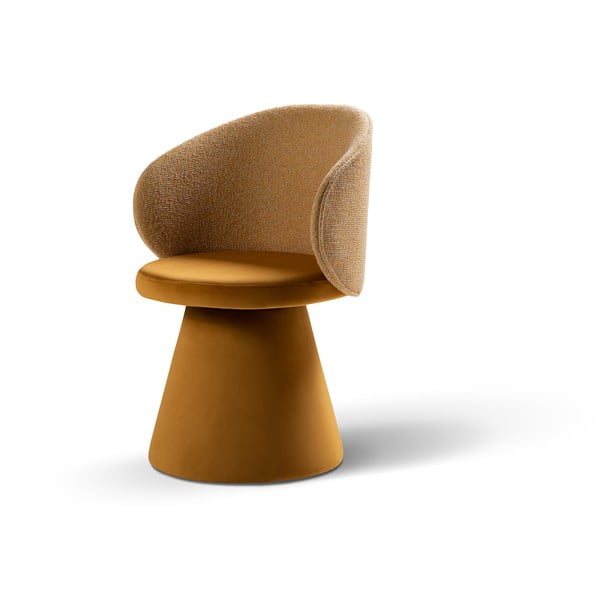 Mustársárga bársony fotel Inez – Micadoni -image-2