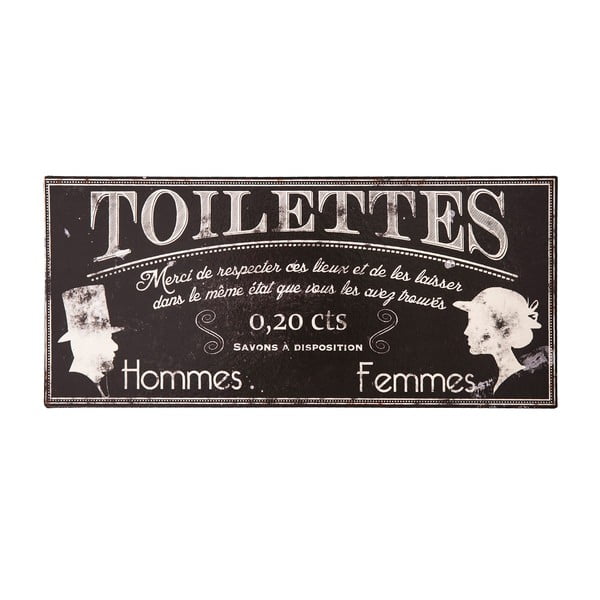 Fém falitábla 36x16 cm Toilettes – Antic Line