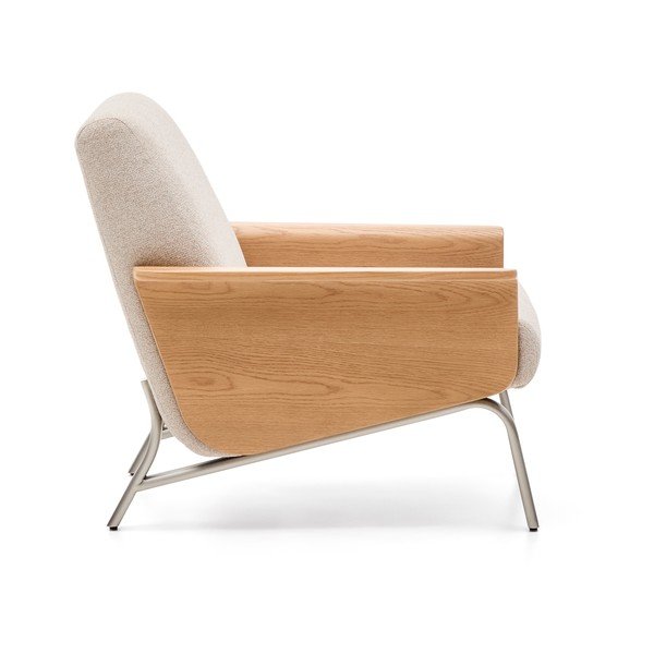 Bézs zsenília fotel Amsen – Kave Home-image-3