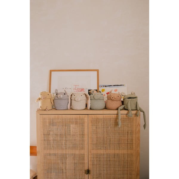 Világosszürke textil játéktároló kosár ø 15x15 cm Mini Henry the Hippo – Lorena Canals-image-3