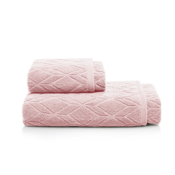 Venezia világos rózsaszín törülköző és fürdőlepedő szett - Maison Carezza
