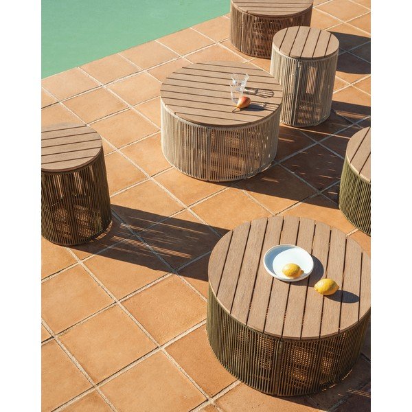 Kerek kerti dohányzóasztal akácfa asztallappal ø 60 cm Dandara – Kave Home-image-2