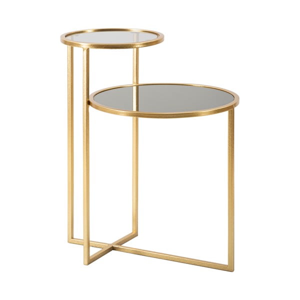 Fekete-aranyszínű kerek dohányzóasztal 40x50 cm - Mauro Ferretti-image-2