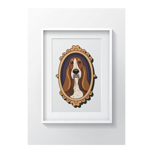 Framed Dog falikép, 24 x 29 cm - OYO Kids