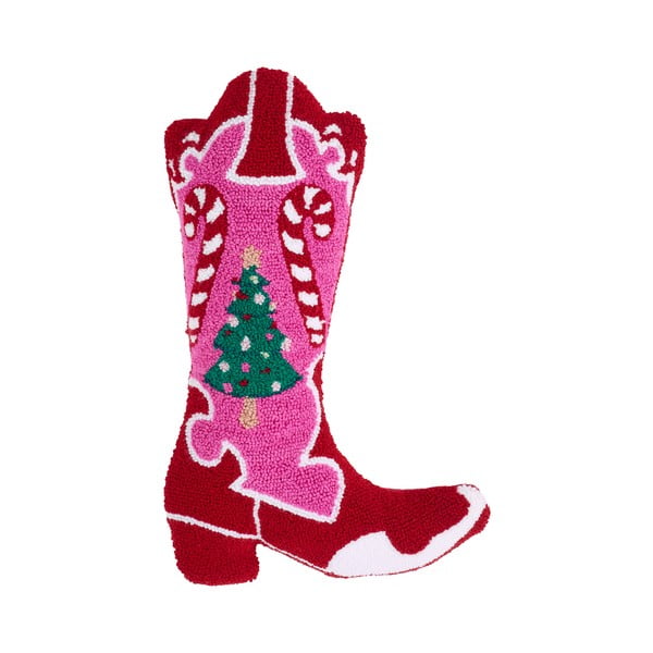 Buklé díszpárna karácsonyi mintával 48x35 cm Santa's Howdy Christmas Boot – Catherine Lansfield