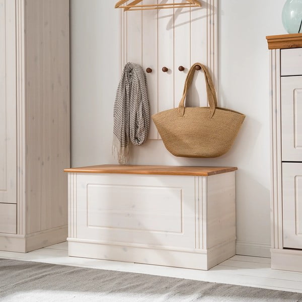 Fehér borovi fenyő tárolóláda 80x45 cm Anita – Støraa-image-1