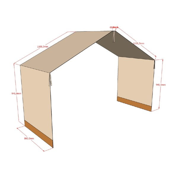 Világosbarna pamut gyerek függöny ágyhoz 86x414 cm Forrest – Vipack-image-3