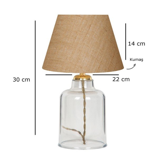 Asztali lámpa textil búrával (magasság 30 cm) Baran – Opviq lights-image-2