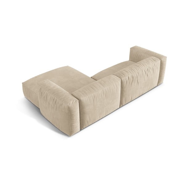 Bézs bársony moduláris sarokkanapé (jobb oldali-heverő résszel) Martina – Micadoni -image-3